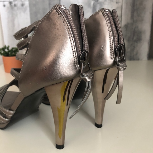 Marc Fisher Strappy Metallic Heels - Picture 5 of 8